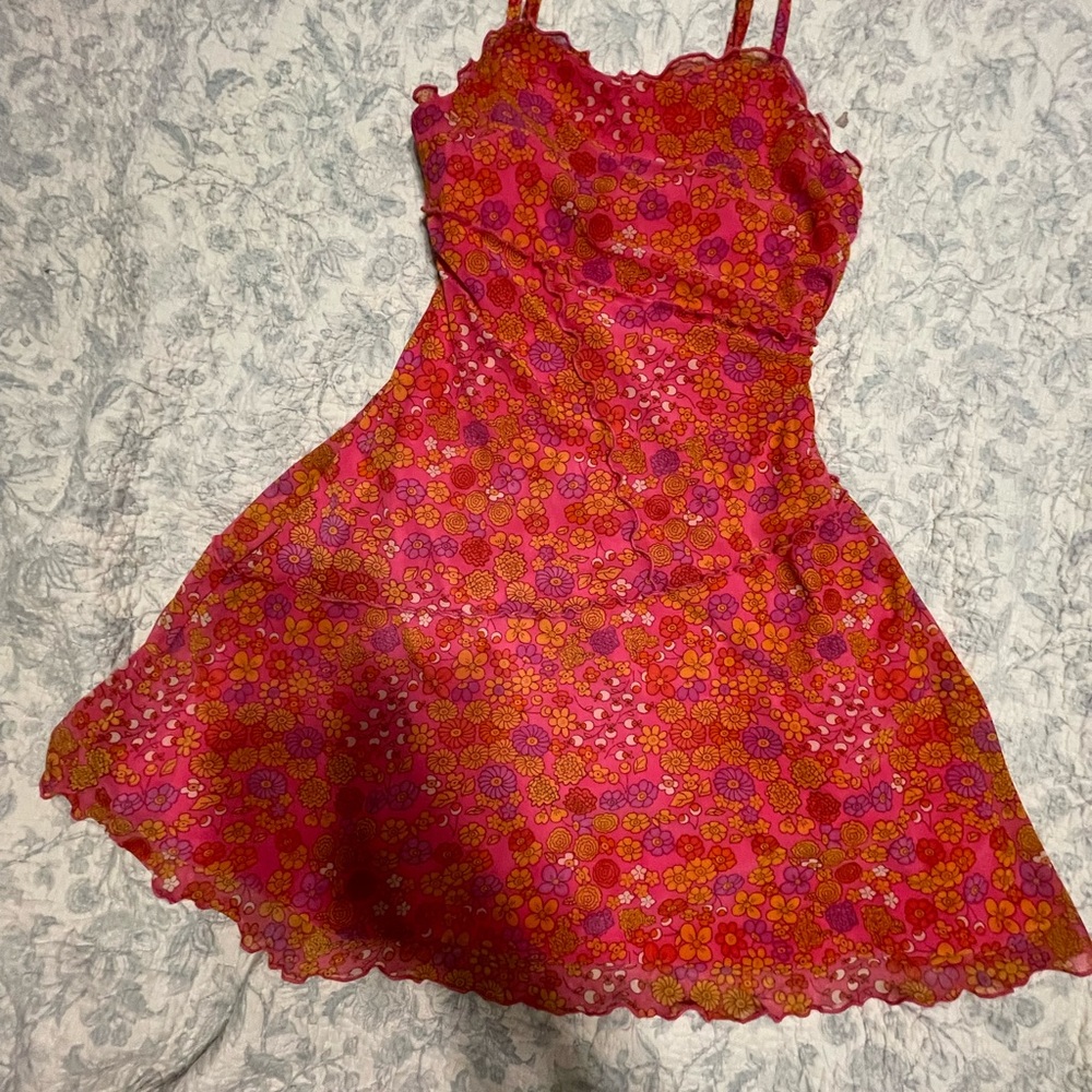 Wild Fable Pink and Orange Floral Dress
